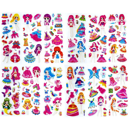 12 Sheets/Set 3D Dinosaur Stickers for Kids Toys Home Wall Decor Cartoon Sticker Scrapbooking Boys Notebook Diary Label