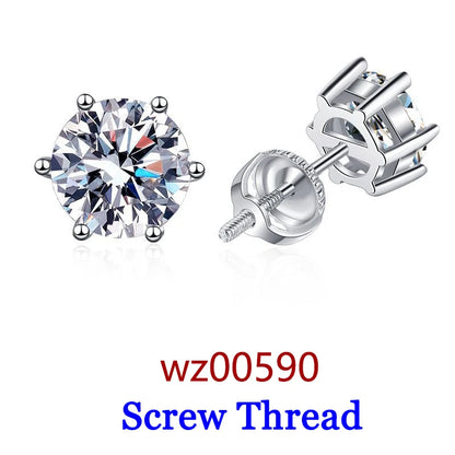 Premium 0.5-2ct Moissanite Diamond Stud Earrings for Women Orginal 925 Sterling Silver Screw Back Women Moissanite Earring 2025