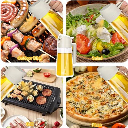New!1-4Pcs 2in1 Oil Dispenser Bottle BBQ Cooking Oil Sprayer Olive Oil Pourers Sprayer for Kitchen Salad Baking Mister Vinegar