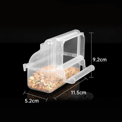 Parrot Feeder Drinker Bird Supplies Cage Birds Water Hanging Bowl Box Pet Plastic Food Container