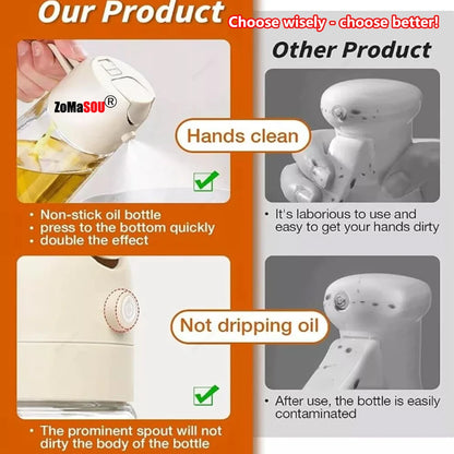 New!1-4Pcs 2in1 Oil Dispenser Bottle BBQ Cooking Oil Sprayer Olive Oil Pourers Sprayer for Kitchen Salad Baking Mister Vinegar