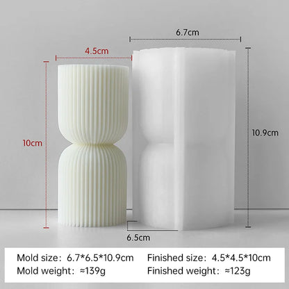 Striped Cylinder Aroma Candle Silicone Mold DIY Pillar Plaster Resin Ornaments Mould Handmade Soy Wax Candles Making Supplies