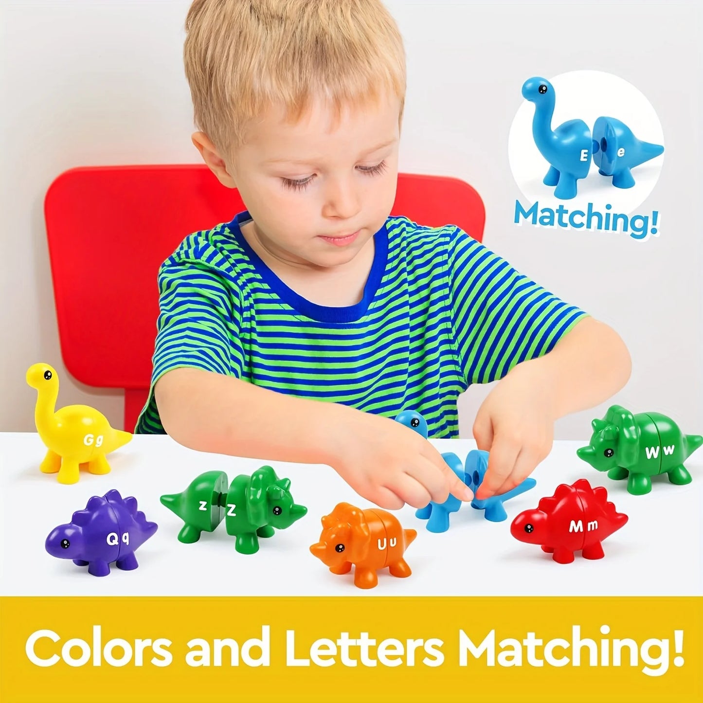 AIUAZA Children's early education dinosaur letter matching toys number counting pattern matching cognitive teaching aids