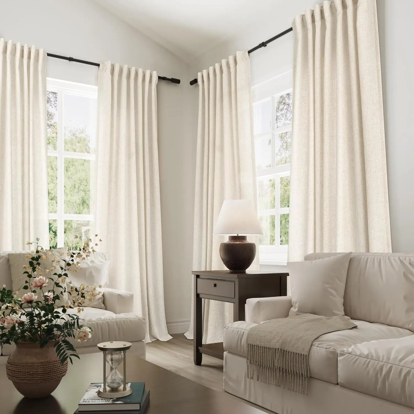 350cm Height Custom Made 270CM Length Sheer Curtain Solid Color Curtain Window Living Room Tulle Curtain Finished Curtain