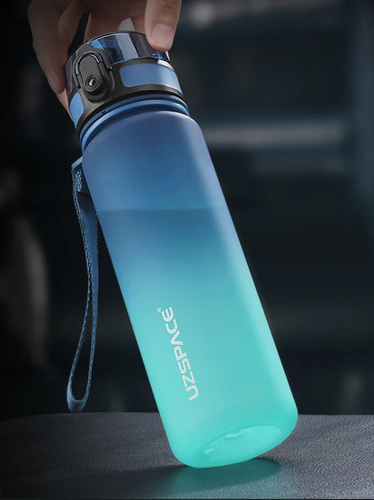 UZ Sports Water Bottle BPA Free Portable Leakproof Shaker Bottle Tritan Plastic Drinkware 500/1000ML Jug for Camping Gym School
