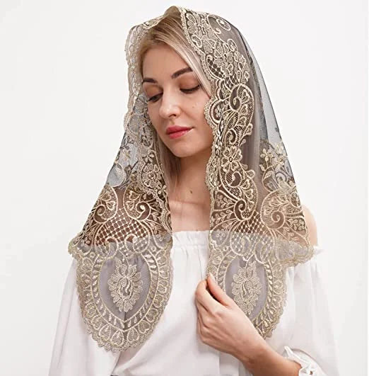 Spanish Style Lace Mantilla Women Head Covering Catholic Veil Wedding Veil
