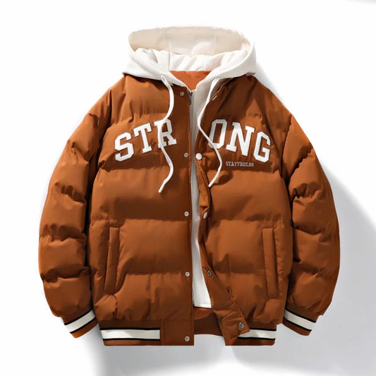 New Men's Hooded Jacket Winter Warm Coat Fashion Printed Jacket For Men Lightweight Padded Jackets Men's Windbreaker Parker Coat