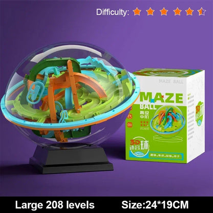 3D Puzzle Ball Maze Toy Children Challenge Obstacle Game Labyrinth Ball 3D Maze Montessori Puzzle Balance Traine Clearance Game