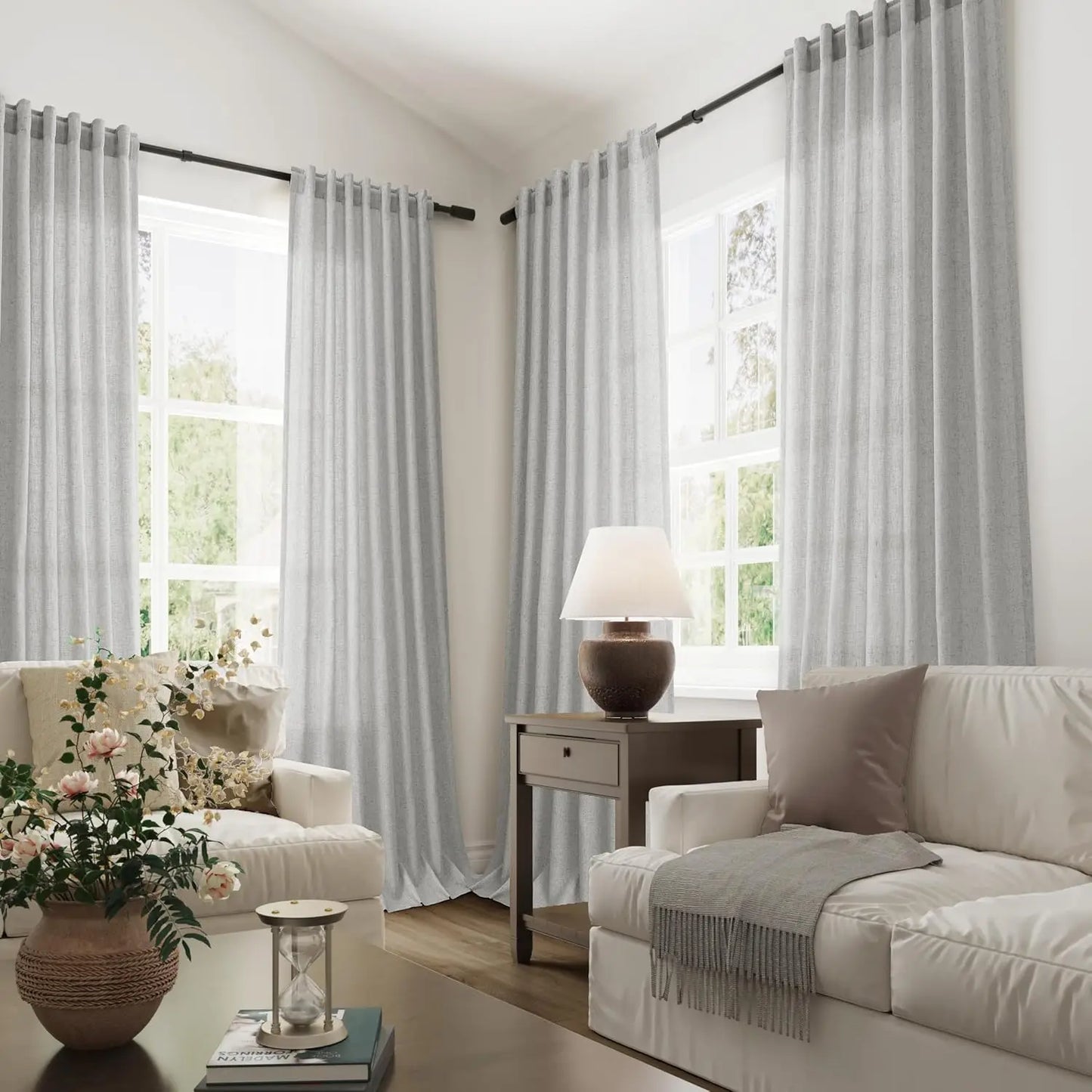 350cm Height Custom Made 270CM Length Sheer Curtain Solid Color Curtain Window Living Room Tulle Curtain Finished Curtain