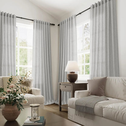 350cm Height Custom Made 270CM Length Sheer Curtain Solid Color Curtain Window Living Room Tulle Curtain Finished Curtain