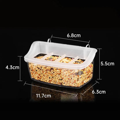 Parrot Feeder Drinker Bird Supplies Cage Birds Water Hanging Bowl Box Pet Plastic Food Container