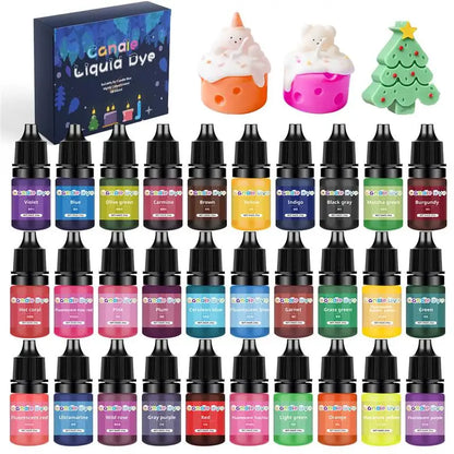Candle Dyes Kit Liquid Colorant Pigment Set DIY Candle Making Supplies Aromatherapy Soap Soy Wax Dye Candle Mold Coloring