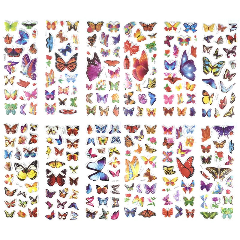 12 Sheets/Set 3D Dinosaur Stickers for Kids Toys Home Wall Decor Cartoon Sticker Scrapbooking Boys Notebook Diary Label