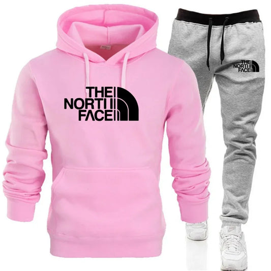 Winter Hoodie Sets Men Fashion Fleece Red Hoodies Black Brand Pants Casual Jogger Suit Tracksuit Sweatshirt