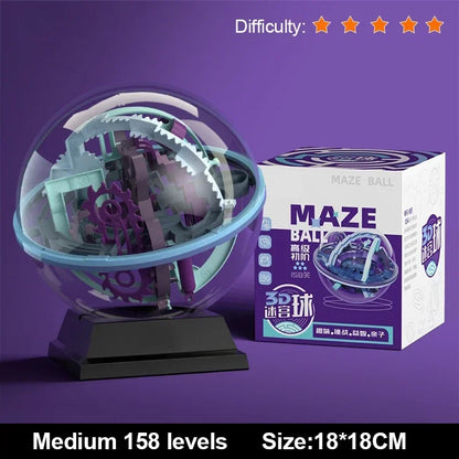 3D Puzzle Ball Maze Toy Children Challenge Obstacle Game Labyrinth Ball 3D Maze Montessori Puzzle Balance Traine Clearance Game