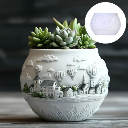 Mountain relief succulent plant flowerpot resin silicone mold mountain stream flowing water storage box candle cup gypsum molds