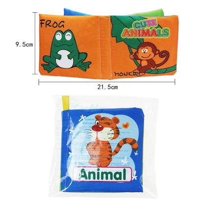 Baby Soft Cloth Book 0-36M Early Learning Toy Parent-child Interactive Montessori Puppet Educational Toy for Boy Girl Kids Gift