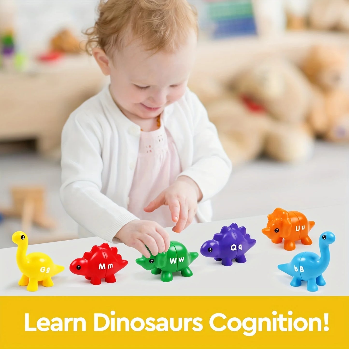 AIUAZA Children's early education dinosaur letter matching toys number counting pattern matching cognitive teaching aids