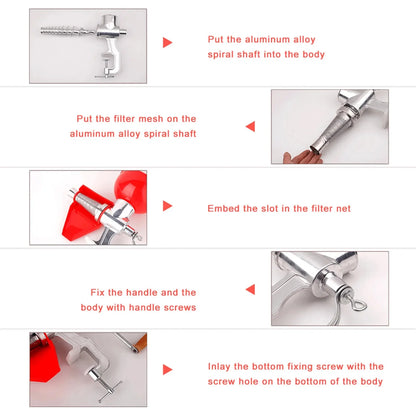 Manual Juicer FP-5 Tomato Sauce Maker Hand Crank Fruit Press for Citrus Lemon Orange Aluminum Extractor
