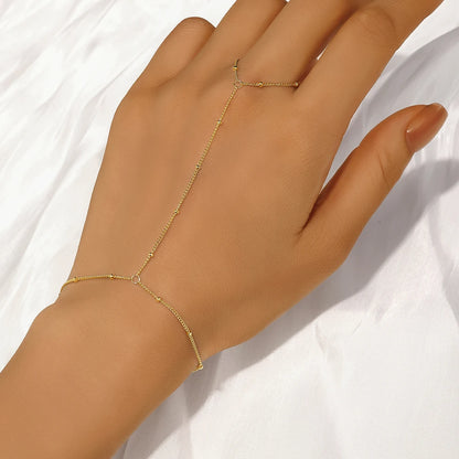 ROXI 925 Sterling Silver Heart/Star Zircon Bracelet With Finger Design For Women Hand Chain Accessories Party Jewelry Gift
