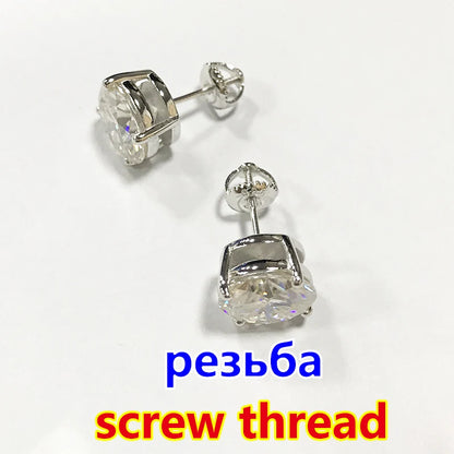 Premium 0.5-2ct Moissanite Diamond Stud Earrings for Women Orginal 925 Sterling Silver Screw Back Women Moissanite Earring 2025