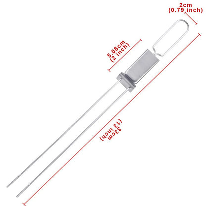 1PC Stainless Steel Double Needle Barbecue Skewers with Self Push Plate Barbecue Forks Outdoor Home BBQ Accessories Picnic