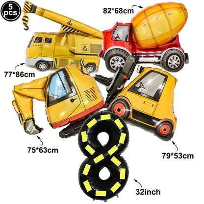 construction truck party tablecloth table runner Engineering excavator theme table cover boy construction birthday party decor