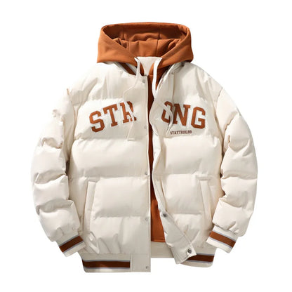 New Men's Hooded Jacket Winter Warm Coat Fashion Printed Jacket For Men Lightweight Padded Jackets Men's Windbreaker Parker Coat