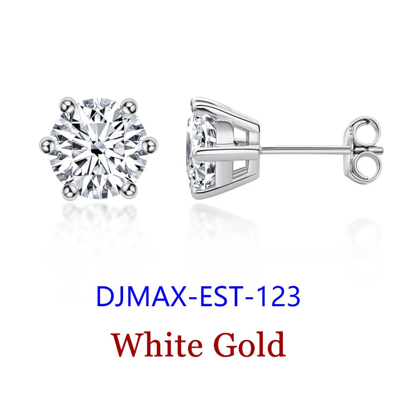 Premium 0.5-2ct Moissanite Diamond Stud Earrings for Women Orginal 925 Sterling Silver Screw Back Women Moissanite Earring 2025