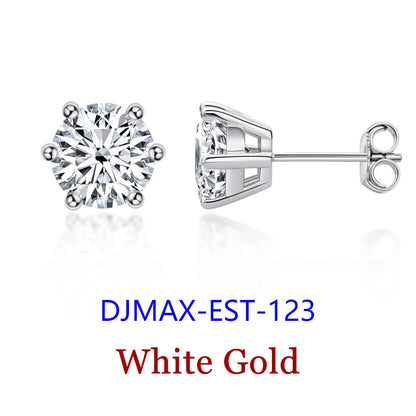 Premium 0.5-2ct Moissanite Diamond Stud Earrings for Women Orginal 925 Sterling Silver Screw Back Women Moissanite Earring 2025
