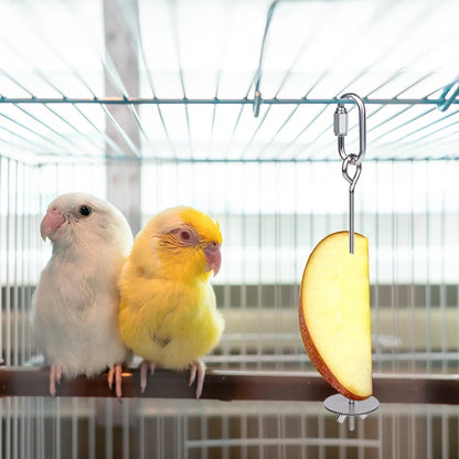 Parrot Stainless Steel Fruit Fork Apple Fork Toy Bird Cage Supplies Bird Fruit Insert Feeder Pet Parrot Accessories Bird Feeder