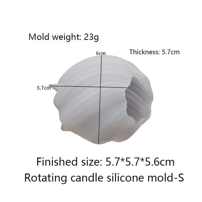 3D Rotating Pillar Candle Silicone Mold Geometric Wave Candle Wax Mould DIY Abstract Art Soap Resin Gypsum Mold Home Craft Decor