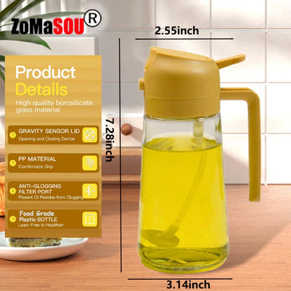 New!1-4Pcs 2in1 Oil Dispenser Bottle BBQ Cooking Oil Sprayer Olive Oil Pourers Sprayer for Kitchen Salad Baking Mister Vinegar