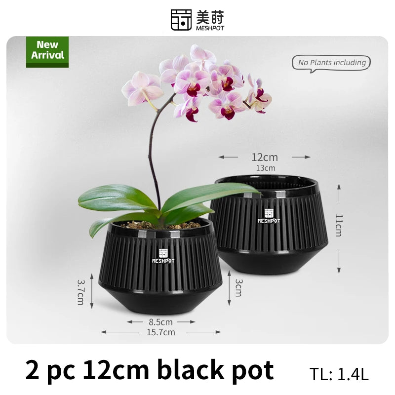 Meshpot Orchid Pot with Holes Plastic Flower Pot Decorative African Violet Pots with Air-Pruning and Good Air Circulation