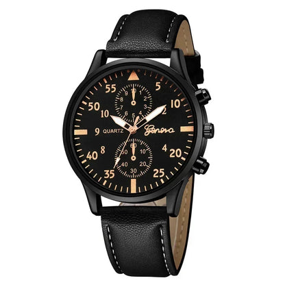 4/2/1pcs New Men Sports Watches Set Man Business Quartz Wristwatch Luxury Brown Leather Bracelet Men Casual Clock Watch（No Box）
