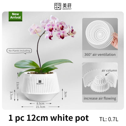 Meshpot Orchid Pot with Holes Plastic Flower Pot Decorative African Violet Pots with Air-Pruning and Good Air Circulation