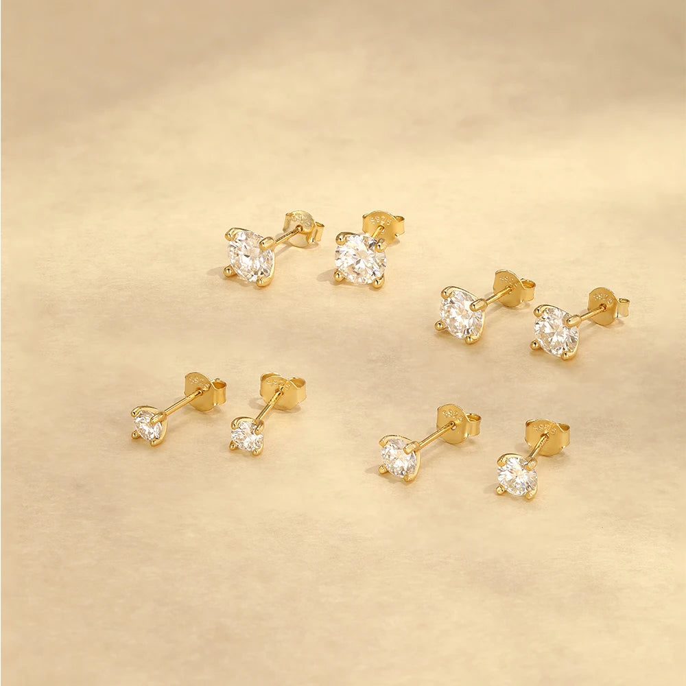 CANNER 0.25-1.2 Carat D Color Moissanite 925 Sterling Silver Stud Earring For Women Sparkling Piercing Earring Fine Jewelry Gift