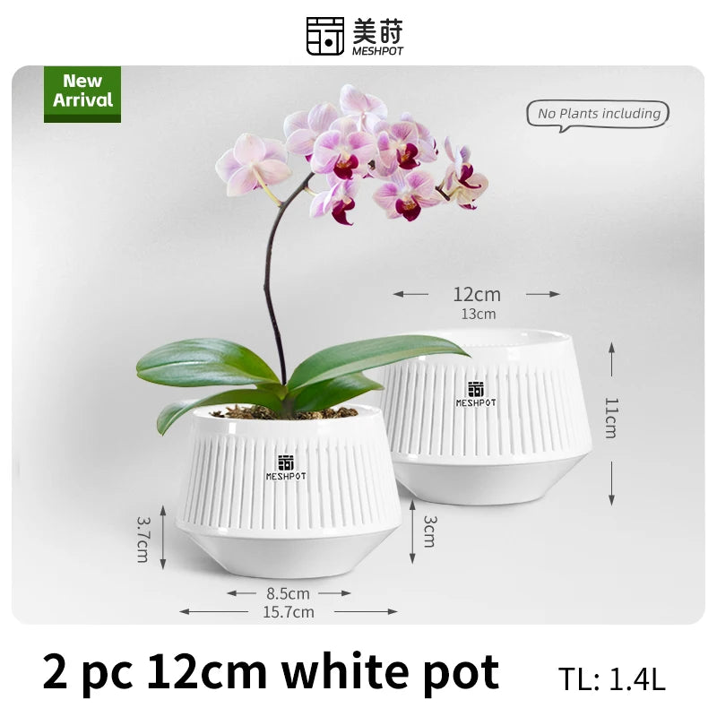 Meshpot Orchid Pot with Holes Plastic Flower Pot Decorative African Violet Pots with Air-Pruning and Good Air Circulation