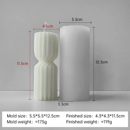 Striped Cylinder Aroma Candle Silicone Mold DIY Pillar Plaster Resin Ornaments Mould Handmade Soy Wax Candles Making Supplies