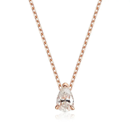 Smyoue Certified 1CT 2CT Pear Cut D VVS1 Moissanite Necklace for Women 18k Gold Plated Jewelry 100%  Sterling Silver 925 Pendant