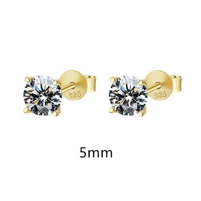 CANNER 0.25-1.2 Carat D Color Moissanite 925 Sterling Silver Stud Earring For Women Sparkling Piercing Earring Fine Jewelry Gift