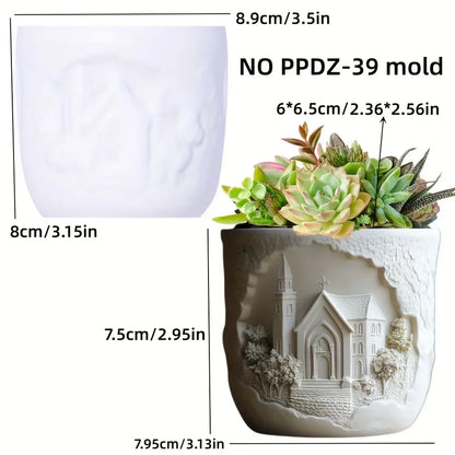 Mountain relief succulent plant flowerpot resin silicone mold mountain stream flowing water storage box candle cup gypsum molds