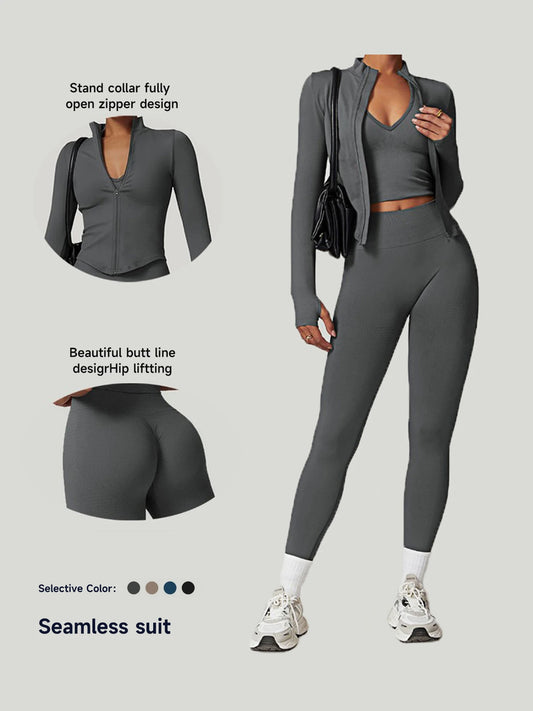 Zipper Stand Collor Jacket Women Crop Tops Yoga Solid Sports Top Long Sleeve Running Sexy Quick Dry Fitness Gym Sport Wear