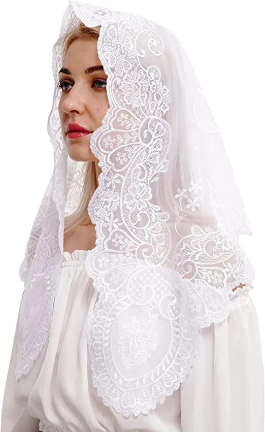 Spanish Style Lace Mantilla Women Head Covering Catholic Veil Wedding Veil