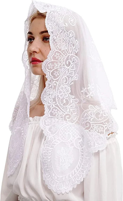 Spanish Style Lace Mantilla Women Head Covering Catholic Veil Wedding Veil