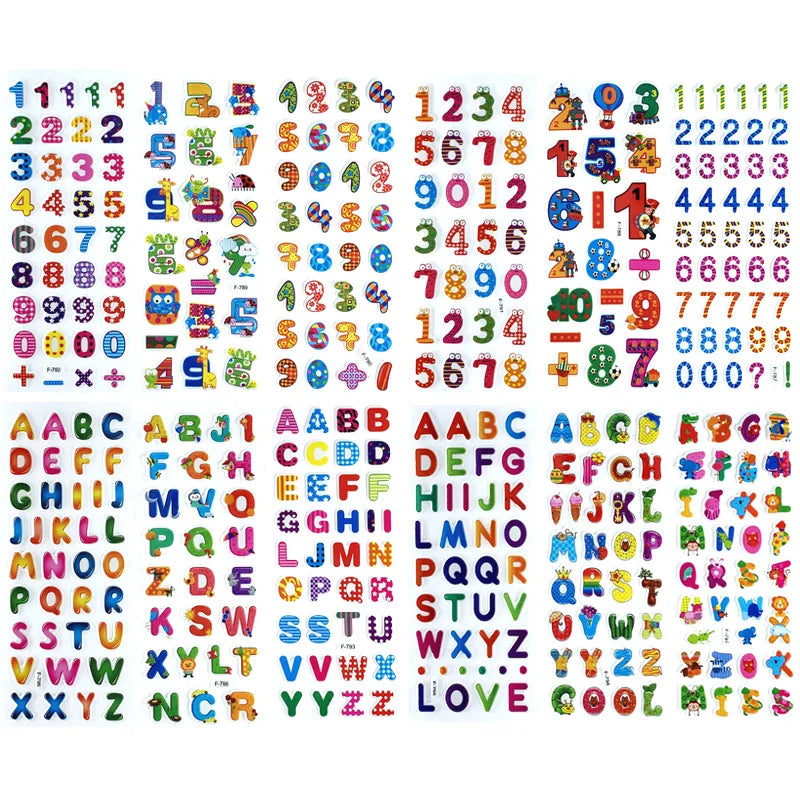 12 Sheets/Set 3D Dinosaur Stickers for Kids Toys Home Wall Decor Cartoon Sticker Scrapbooking Boys Notebook Diary Label