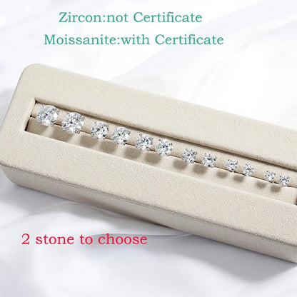 Smyoue Each 0.2-2CT Certified Moissanite Stud Earrings for Women 4 Claw Sparkling Wedding Party Jewelry Sterling Silver S925