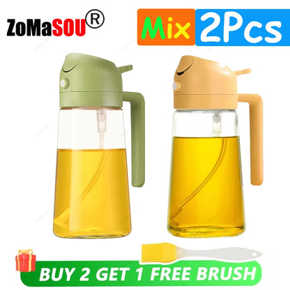 New!1-4Pcs 2in1 Oil Dispenser Bottle BBQ Cooking Oil Sprayer Olive Oil Pourers Sprayer for Kitchen Salad Baking Mister Vinegar