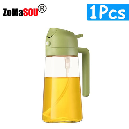 New!1-4Pcs 2in1 Oil Dispenser Bottle BBQ Cooking Oil Sprayer Olive Oil Pourers Sprayer for Kitchen Salad Baking Mister Vinegar
