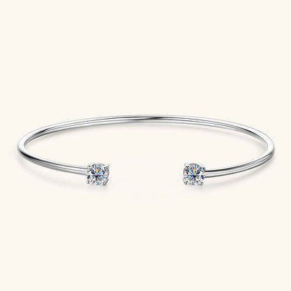 Sweetrain 0.5CT Moissanite Bangle for Women 5mm Lab Created Diamond Bracelet 100% Real 925 Sterling Silver Opening Cuff Bangle